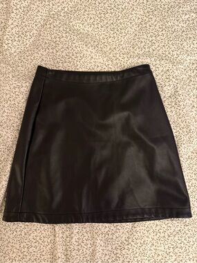 Gap Black Faux Leather Mini Skirt